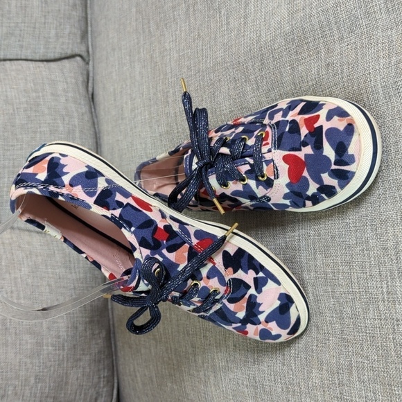 Keds Kate Spade Collab Sneakers Patriotic Red Blue Hearts Metallic Laces 5.5 - Picture 7 of 13